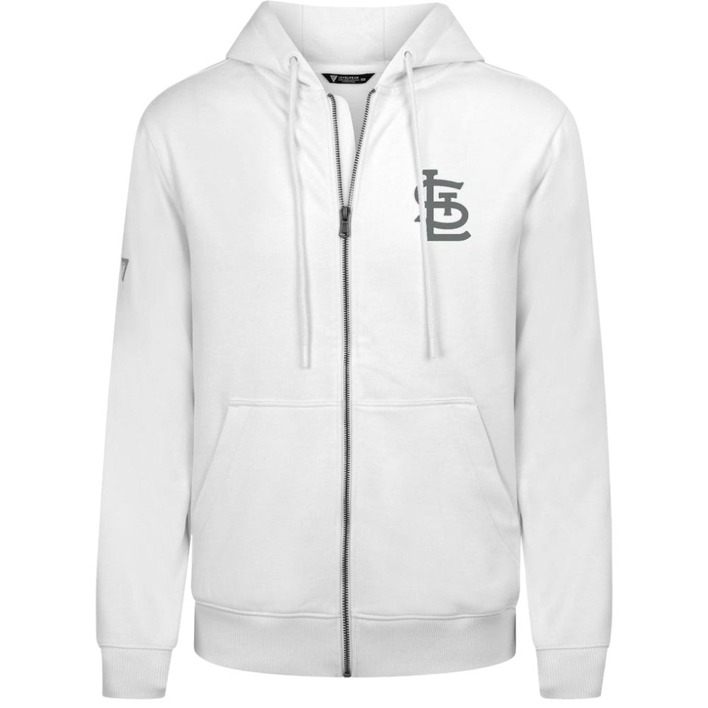 St. Louis Cardinals Levelwear Podium Banner Arch Full-Zip Hoodie - White - MLB Discount