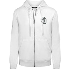 San Diego Padres Levelwear Podium Banner Arch Full-Zip Hoodie - White - MLB Discount