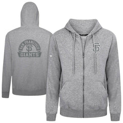 San Francisco Giants Levelwear Podium Banner Arch Full-Zip Hoodie - Heather Gray - MLB Discount