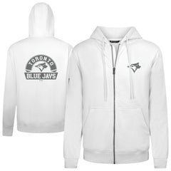 Toronto Blue Jays Levelwear Podium Banner Arch Full-Zip Hoodie - White - MLB Online