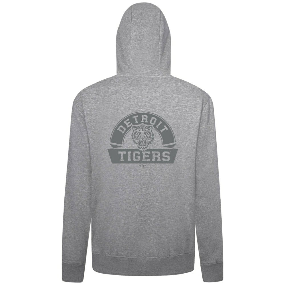 Detroit Tigers Levelwear Podium Banner Arch Full-Zip Hoodie - Heather Gray - MLB Lifestyle