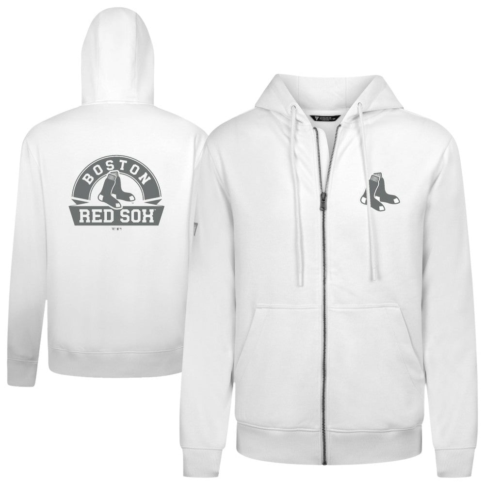 Boston Red Sox Levelwear Podium Banner Arch Full-Zip Hoodie - White - MLB on Sale