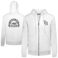 Tampa Bay Rays Levelwear Podium Banner Arch Full-Zip Hoodie - White - MLB Discount