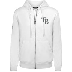 Tampa Bay Rays Levelwear Podium Banner Arch Full-Zip Hoodie - White - MLB Discount