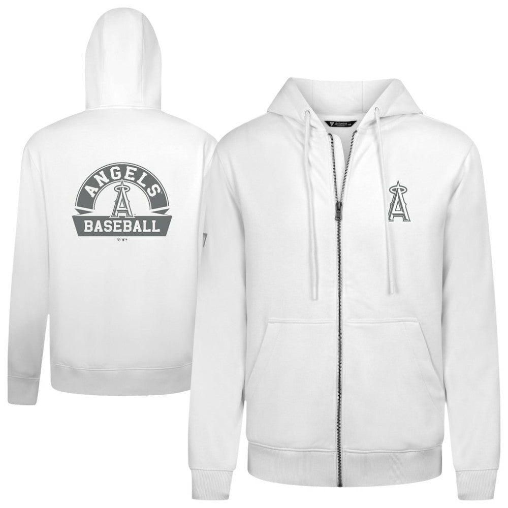 Los Angeles Angels Levelwear Podium Banner Arch Full-Zip Hoodie - White - MLB Sale