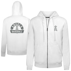 Los Angeles Angels Levelwear Podium Banner Arch Full-Zip Hoodie - White - MLB Sale