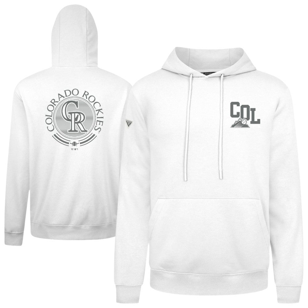 Colorado Rockies Levelwear Podium Valiant Hoodie - White - MLB Lifestyle