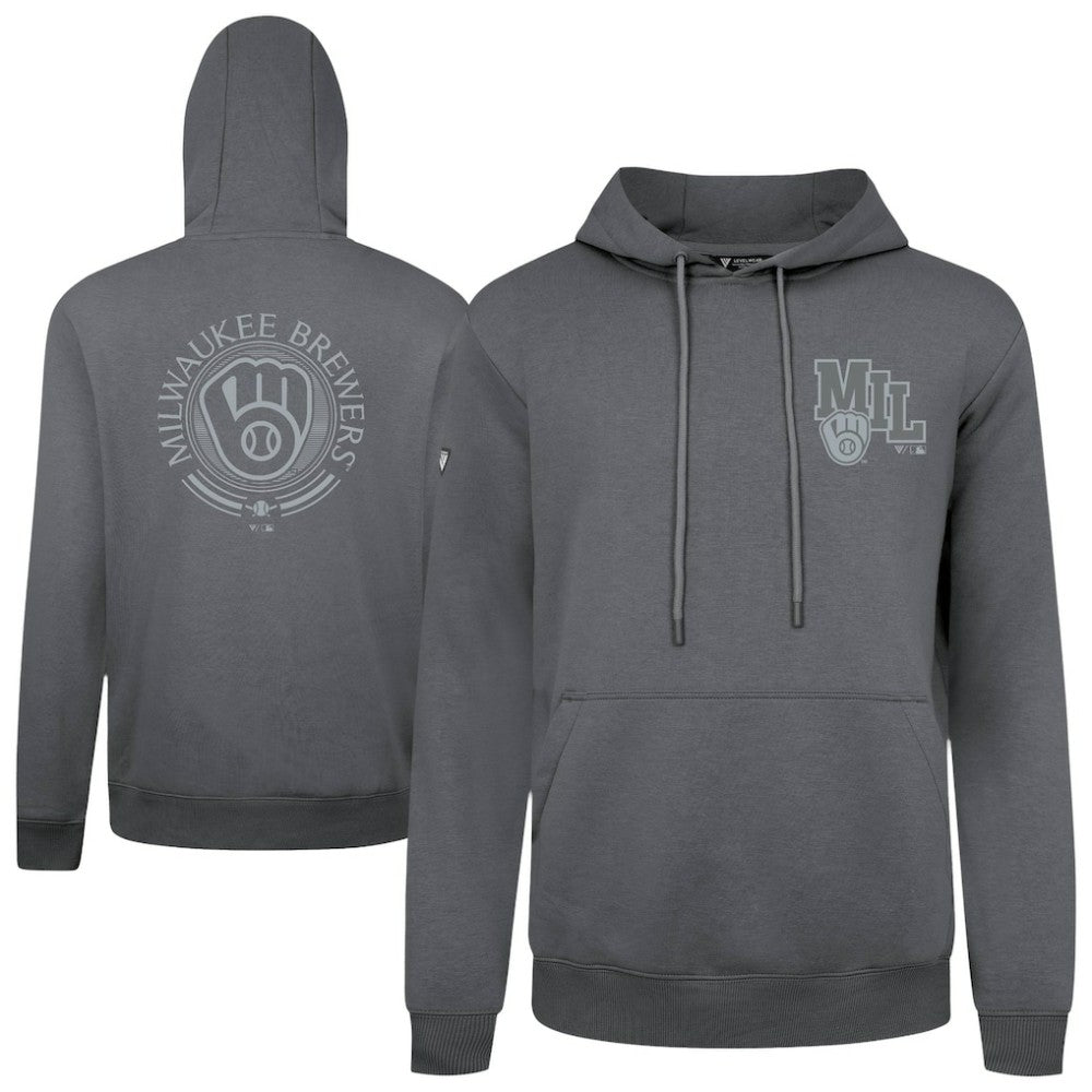Milwaukee Brewers Levelwear Podium Valiant Hoodie - Gray - MLB Lifestyle