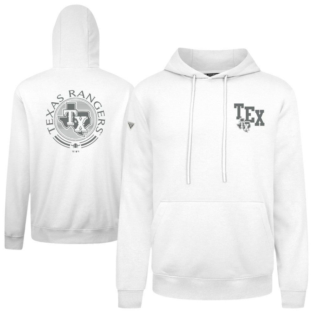 Texas Rangers Levelwear Podium Grain Hoodie - White - MLB on Sale