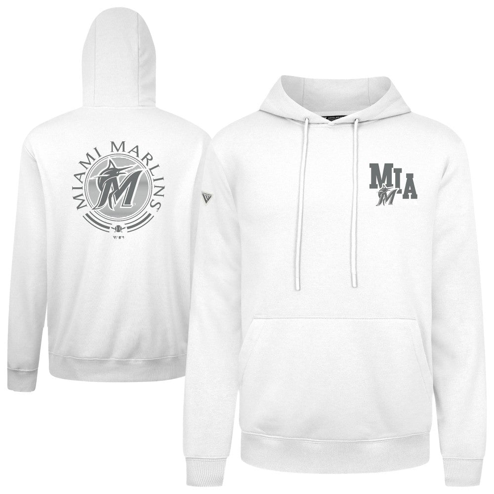 Miami Marlins Levelwear Podium Grain Hoodie - White - MLB Online