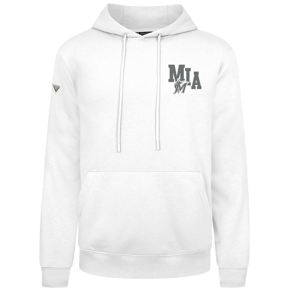 Miami Marlins Levelwear Podium Grain Hoodie - White - MLB Online