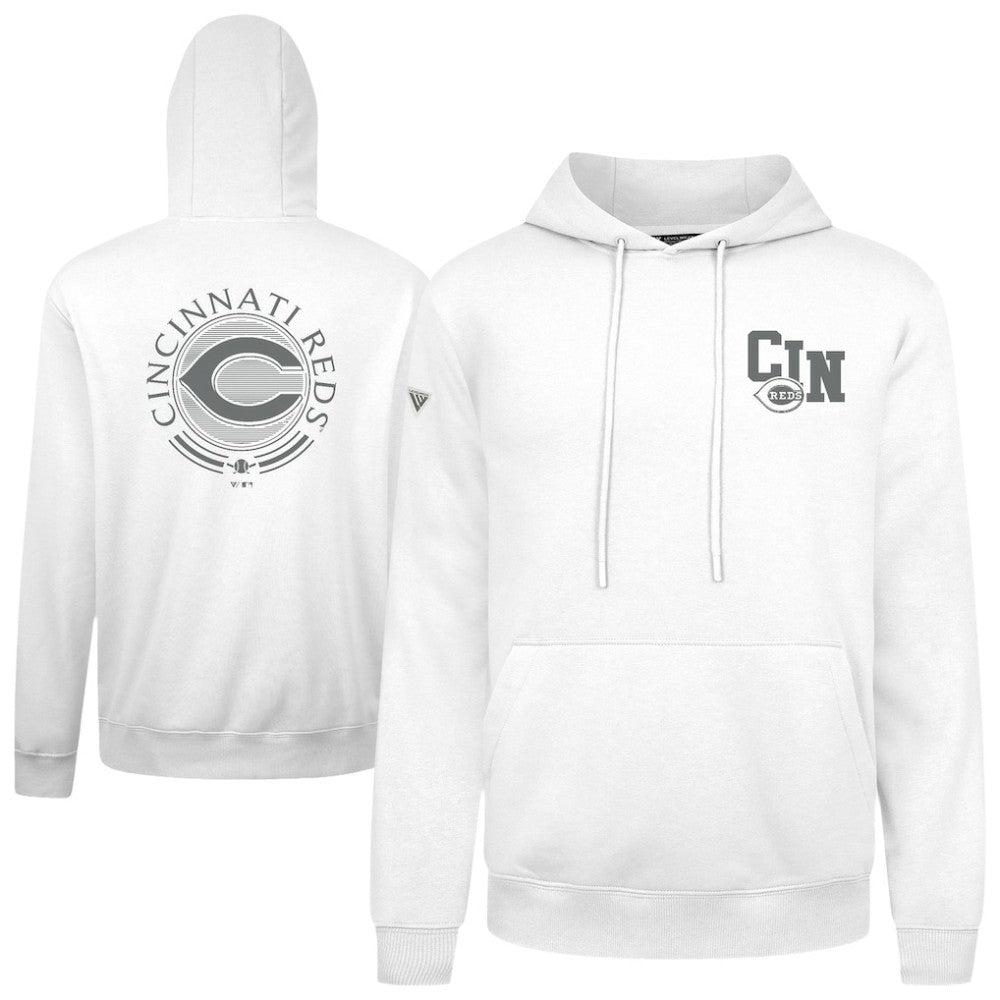 Cincinnati Reds Levelwear Podium Grain Hoodie - White - MLB on Sale