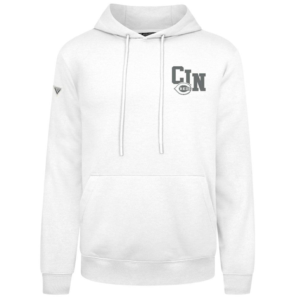 Cincinnati Reds Levelwear Podium Grain Hoodie - White - MLB on Sale