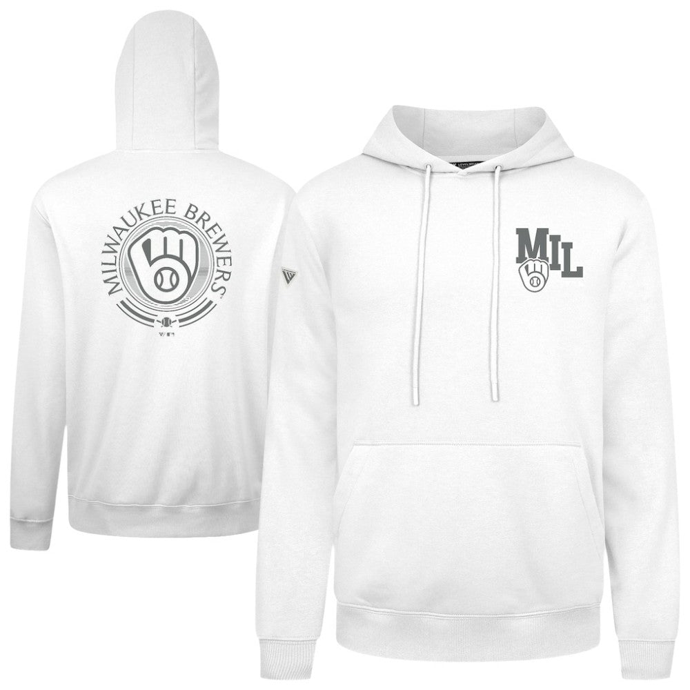 Milwaukee Brewers Levelwear Podium Grain Hoodie - White - MLB Sale