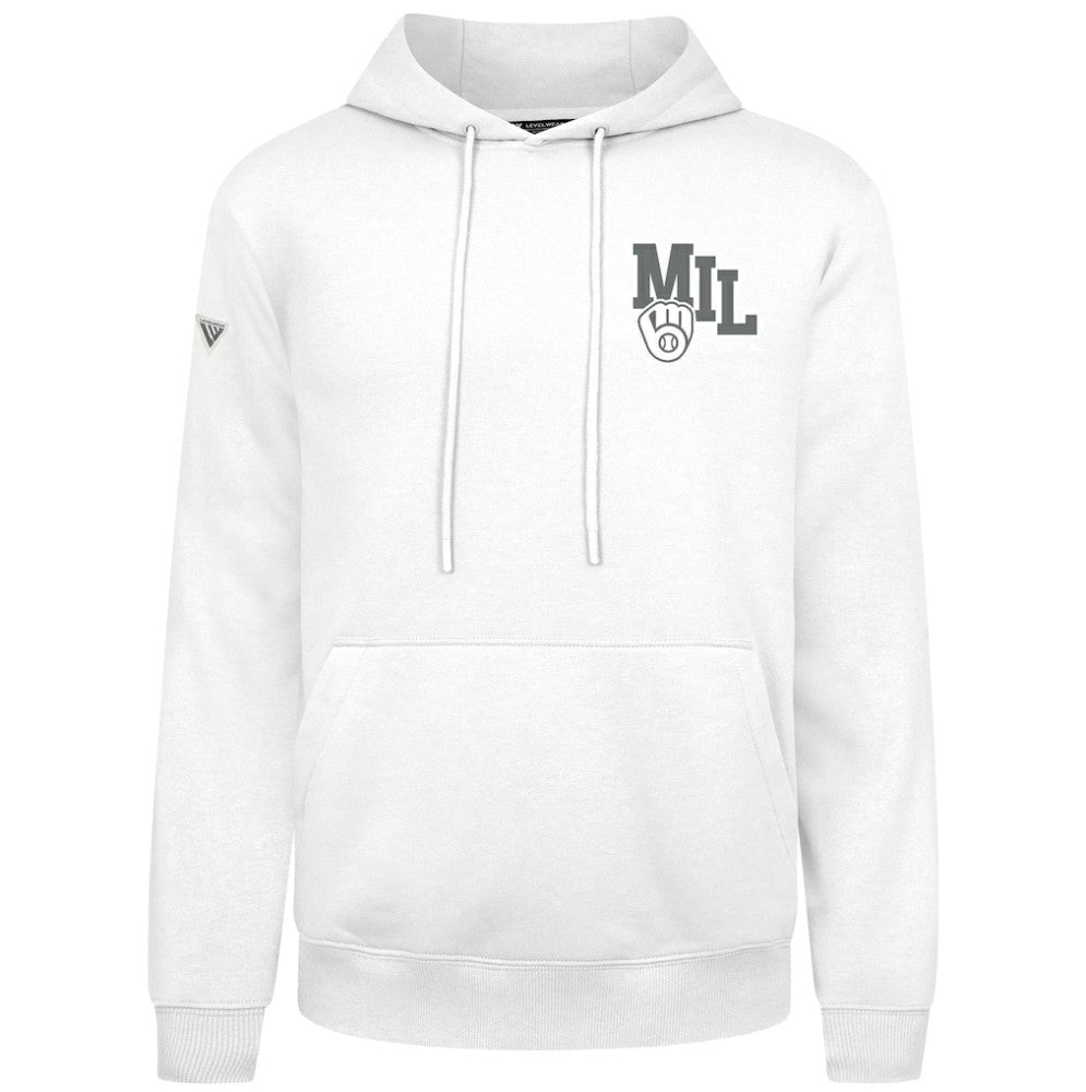 Milwaukee Brewers Levelwear Podium Grain Hoodie - White - MLB Sale