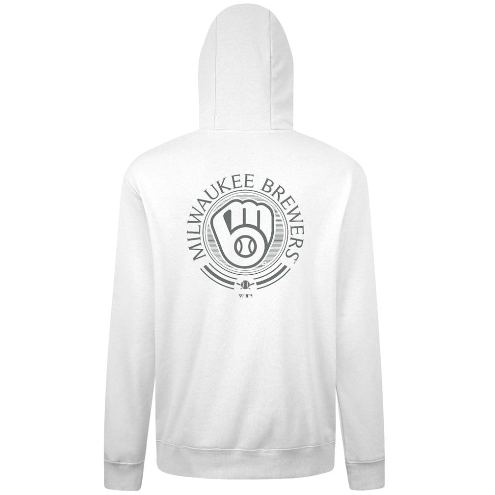 Milwaukee Brewers Levelwear Podium Grain Hoodie - White - MLB Sale