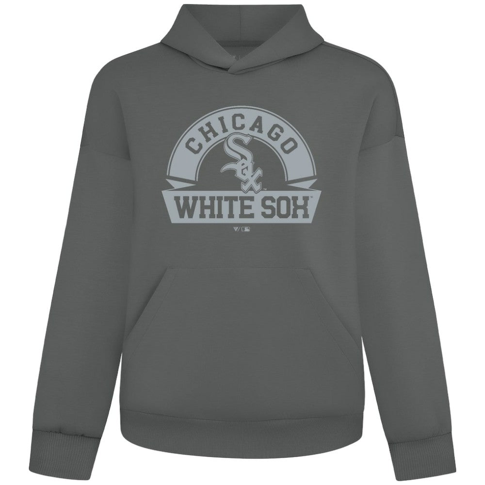 Chicago White Sox Levelwear Luxe Signature Banner Arch Tri-Blend Hoodie - Gray - MLB Lifestyle