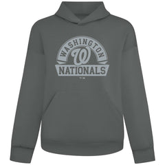 Washington Nationals Levelwear Luxe Signature Banner Arch Tri-Blend Hoodie - Gray - MLB on Sale