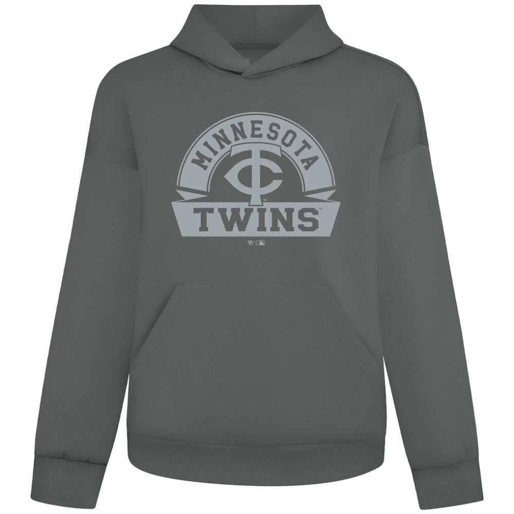 Minnesota Twins Levelwear Luxe Signature Banner Arch Tri-Blend Hoodie - Gray - MLB Lifestyle