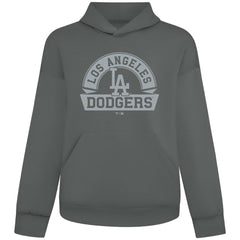 Los Angeles Dodgers Levelwear Luxe Signature Banner Arch Tri-Blend Hoodie - Gray - MLB on Sale
