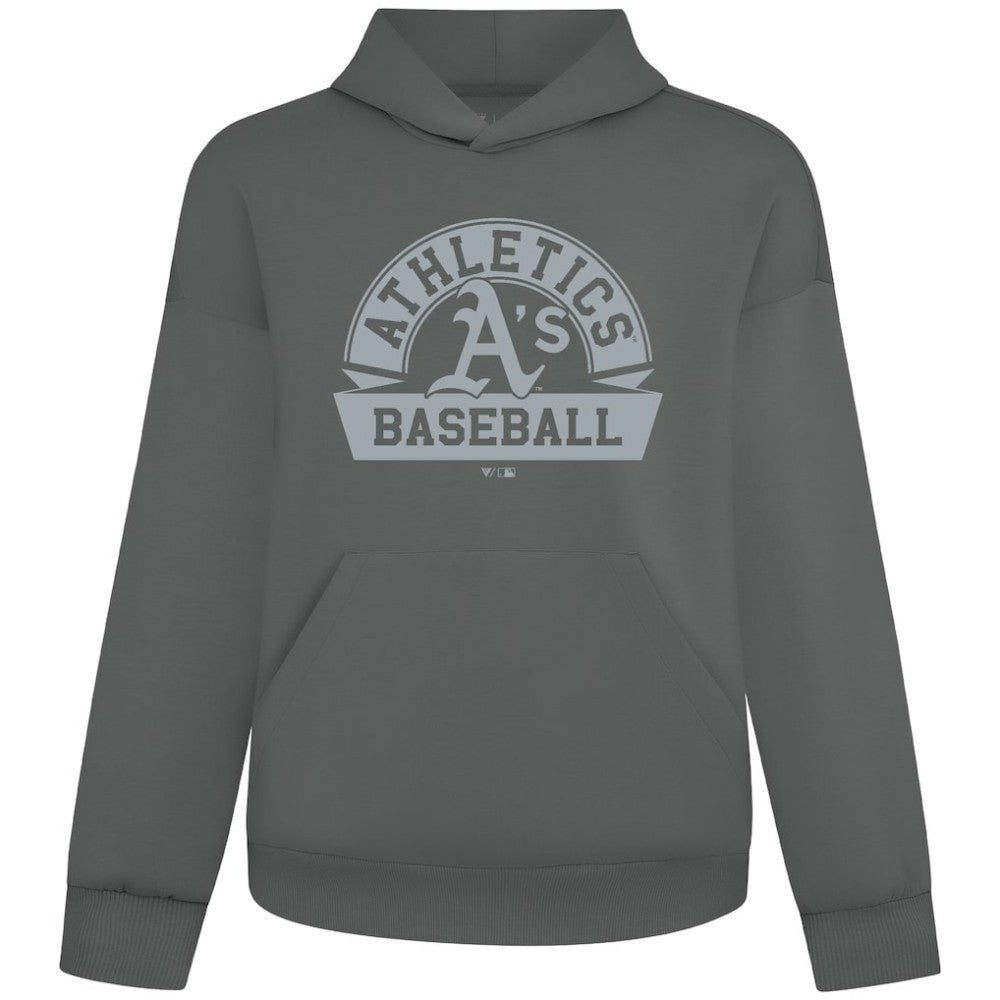 Athletics Levelwear Luxe Signature Banner Arch Tri-Blend Hoodie - Gray - MLB Discount
