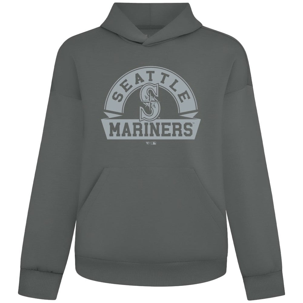 Seattle Mariners Levelwear Luxe Signature Banner Arch Tri-Blend Hoodie - Gray - MLB Discount