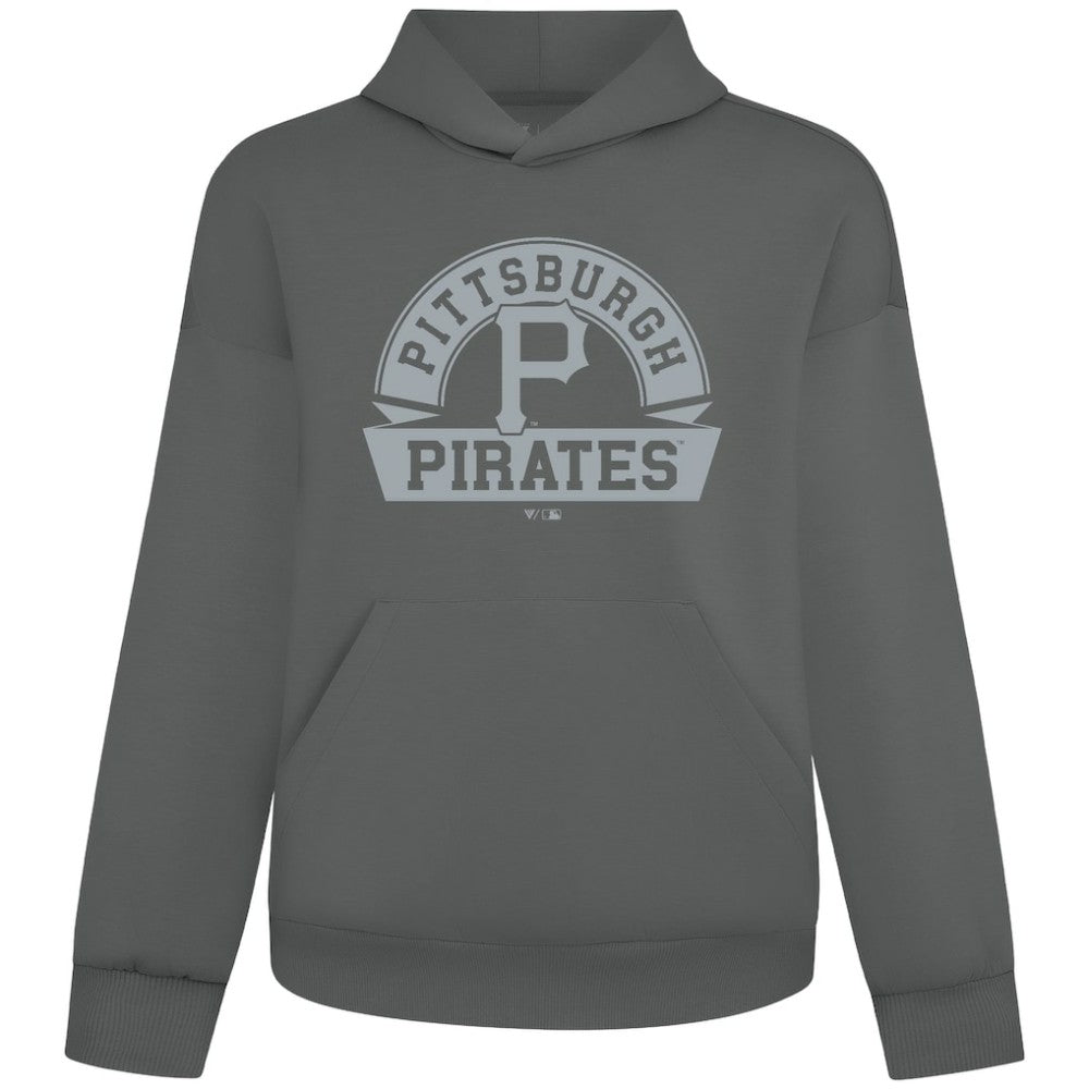 Pittsburgh Pirates Levelwear Luxe Signature Banner Arch Tri-Blend Hoodie - Gray - MLB on Sale