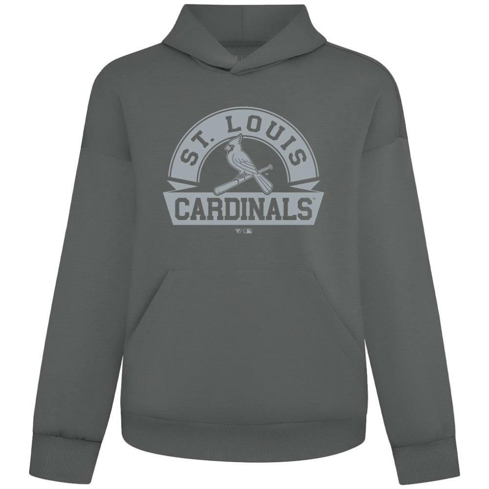 St. Louis Cardinals Levelwear Luxe Signature Banner Arch Tri-Blend Hoodie - Gray - MLB Lifestyle
