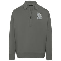 St. Louis Cardinals Levelwear Luxe Signature Quarter-Zip Chenille Logo Tri-Blend Sweatshirt - Gray - MLB Online