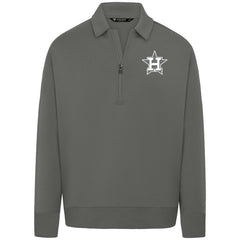 Houston Astros Levelwear Luxe Signature Quarter-Zip Chenille Logo Tri-Blend Sweatshirt - Gray - MLB Online