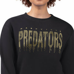 Nashville Predators G-III 4Her by Carl Banks Women's Metallic Drop Printed Fleece Sweatshirt - Black - NHL 203500655