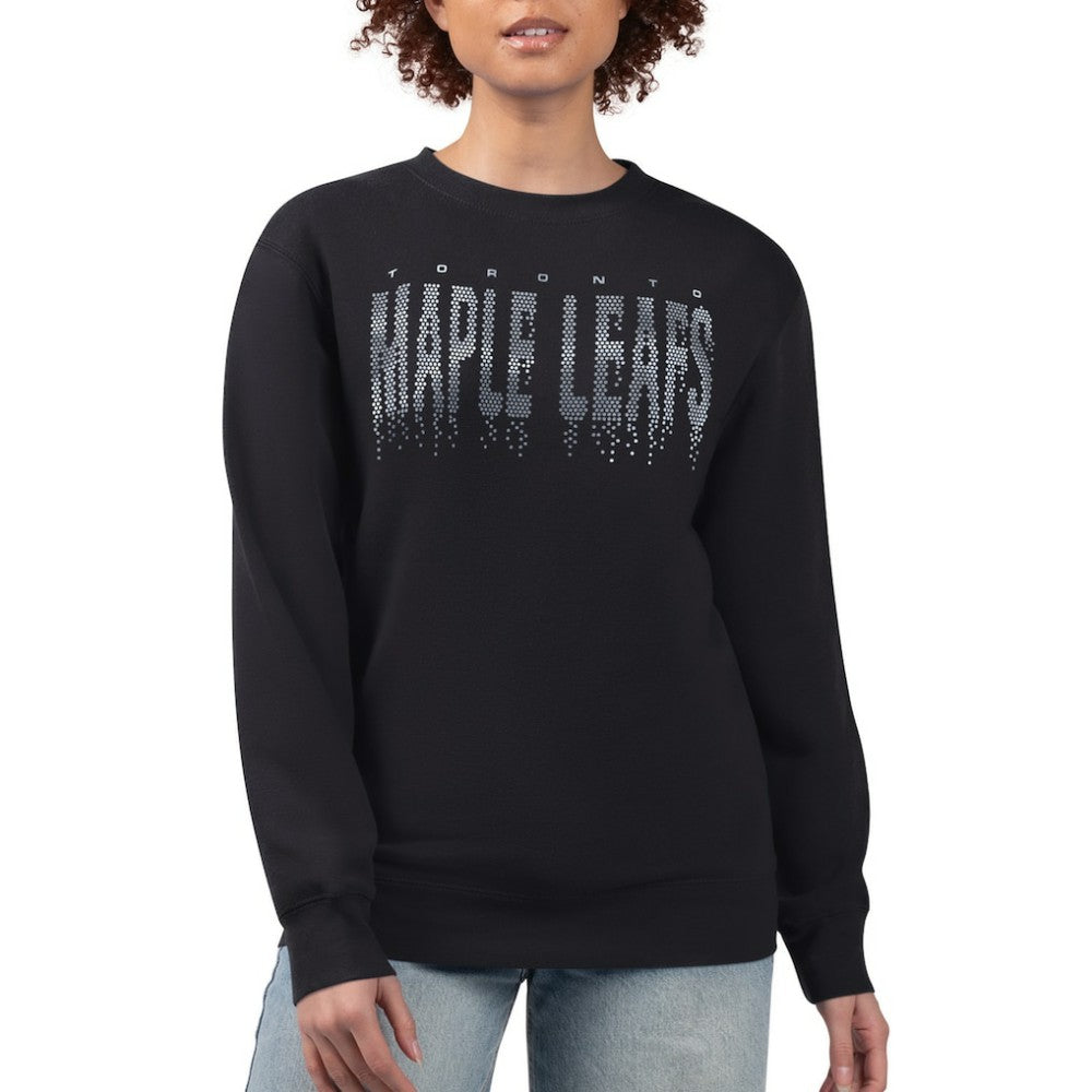 Toronto Maple Leafs G-III 4Her by Carl Banks Women's Metallic Drop Printed Fleece Sweatshirt - Black - NHL 203500668