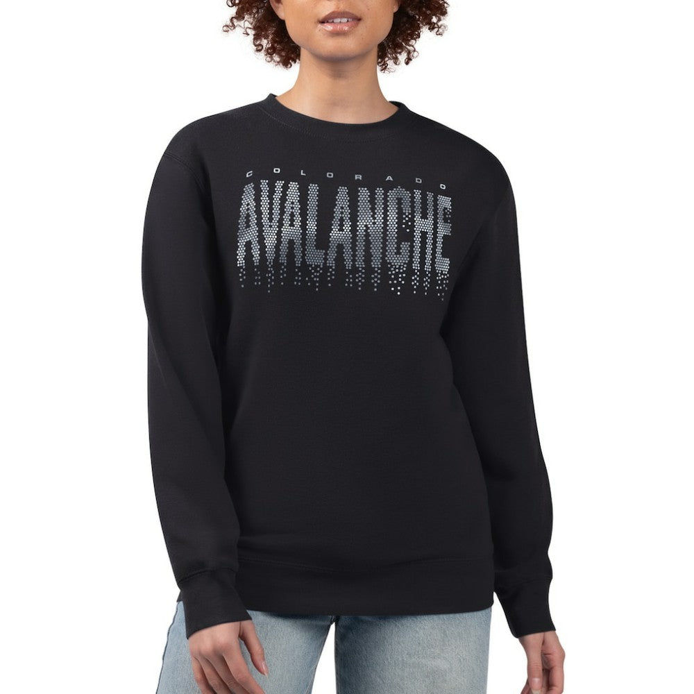 Colorado Avalanche G-III 4Her by Carl Banks Women's Metallic Drop Printed Fleece Sweatshirt - Black - NHL 203500675