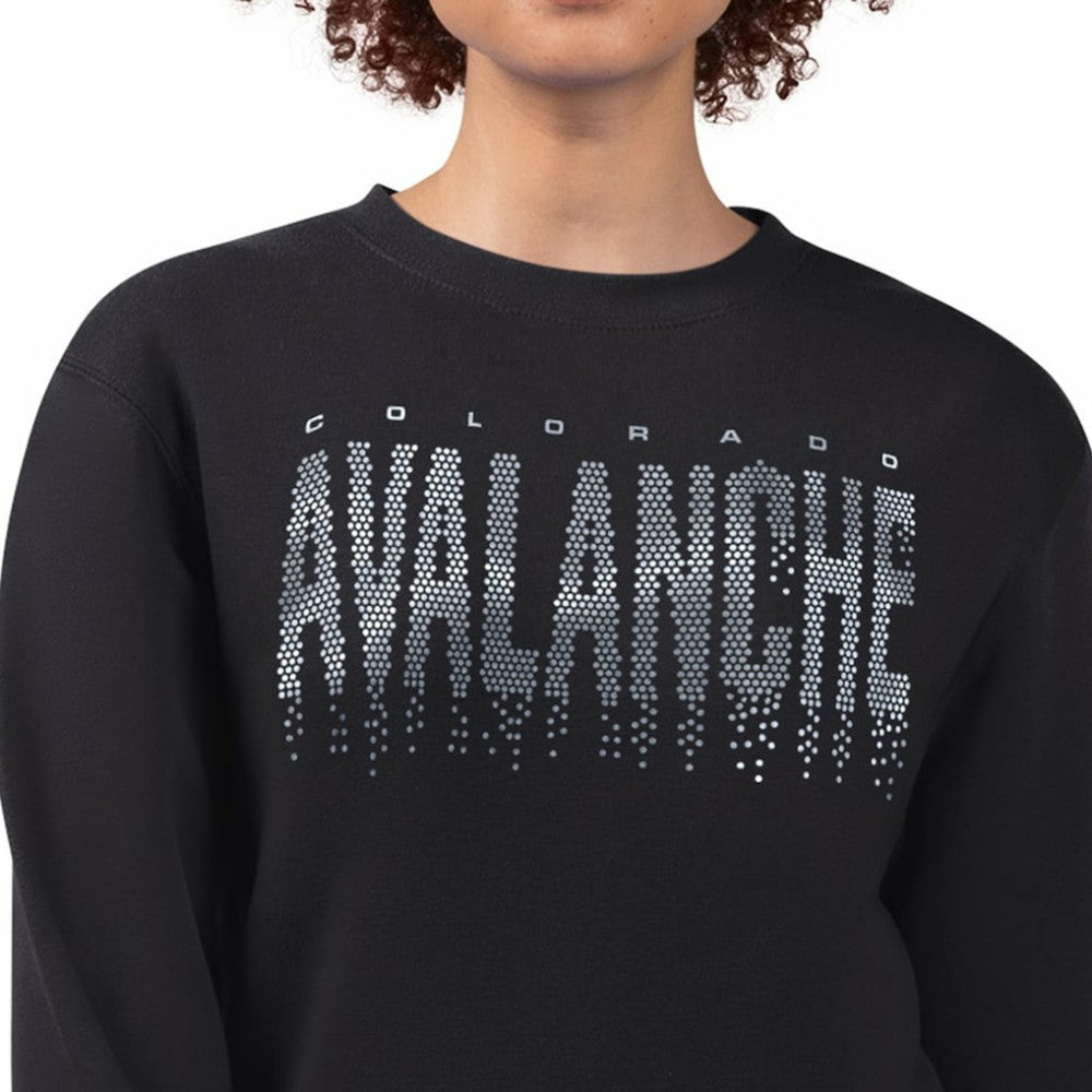 Colorado Avalanche G-III 4Her by Carl Banks Women's Metallic Drop Printed Fleece Sweatshirt - Black - NHL 203500675