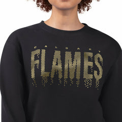 Calgary Flames G-III 4Her by Carl Banks Women's Metallic Drop Printed Fleece Sweatshirt - Black - NHL 203500680