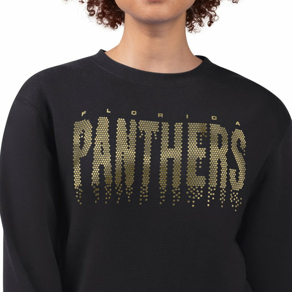 Florida Panthers G-III 4Her by Carl Banks Women's Metallic Drop Printed Fleece Sweatshirt - Black - NHL 203500682