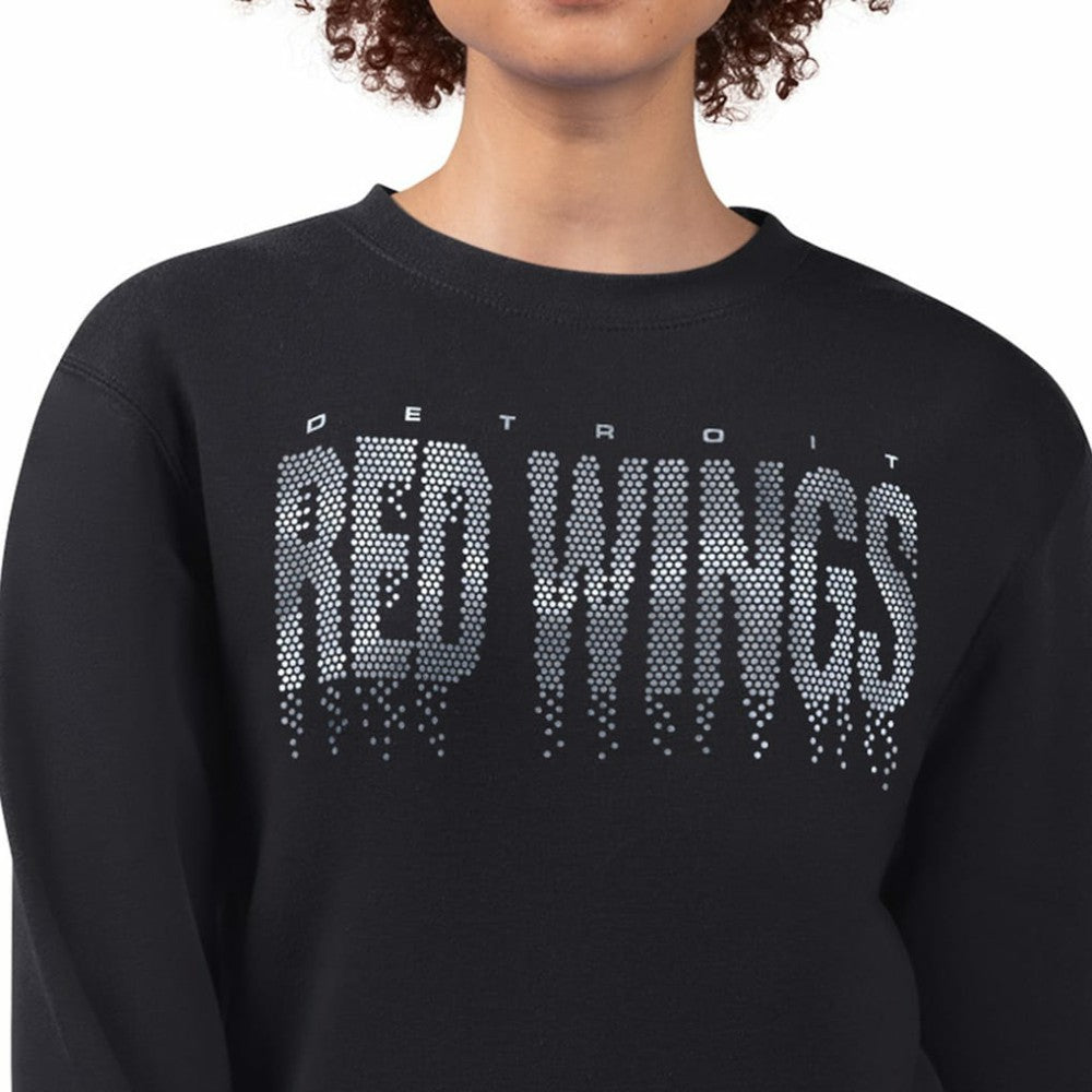 Detroit Red Wings G-III 4Her by Carl Banks Women's Metallic Drop Printed Fleece Sweatshirt - Black - NHL 203500683
