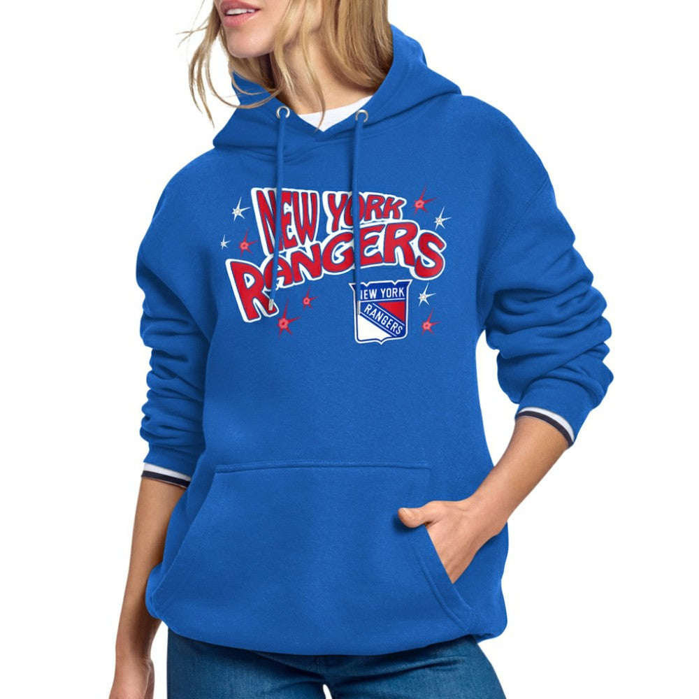 New York Rangers Starter Women's Fireworks Fleece Hoodie - Blue - NHL 203500687