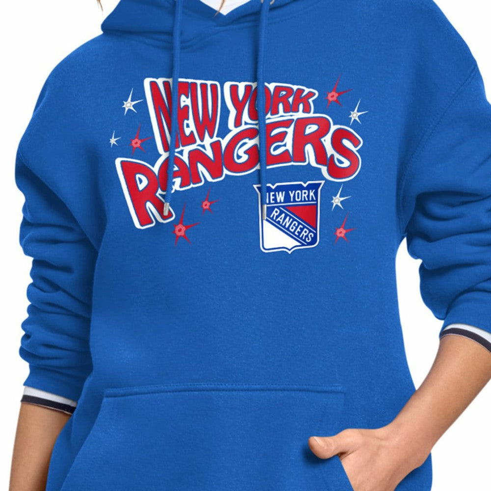 New York Rangers Starter Women's Fireworks Fleece Hoodie - Blue - NHL 203500687