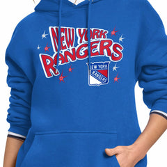 New York Rangers Starter Women's Fireworks Fleece Hoodie - Blue - NHL 203500687