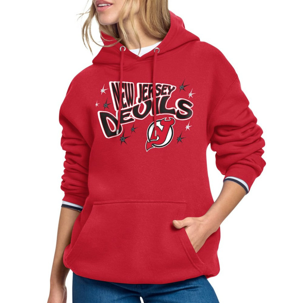 New Jersey Devils Starter Women's Fireworks Fleece Hoodie - Red - NHL 203500693