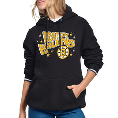 Boston Bruins Starter Women's Fireworks Fleece Hoodie - Black - NHL 203500694