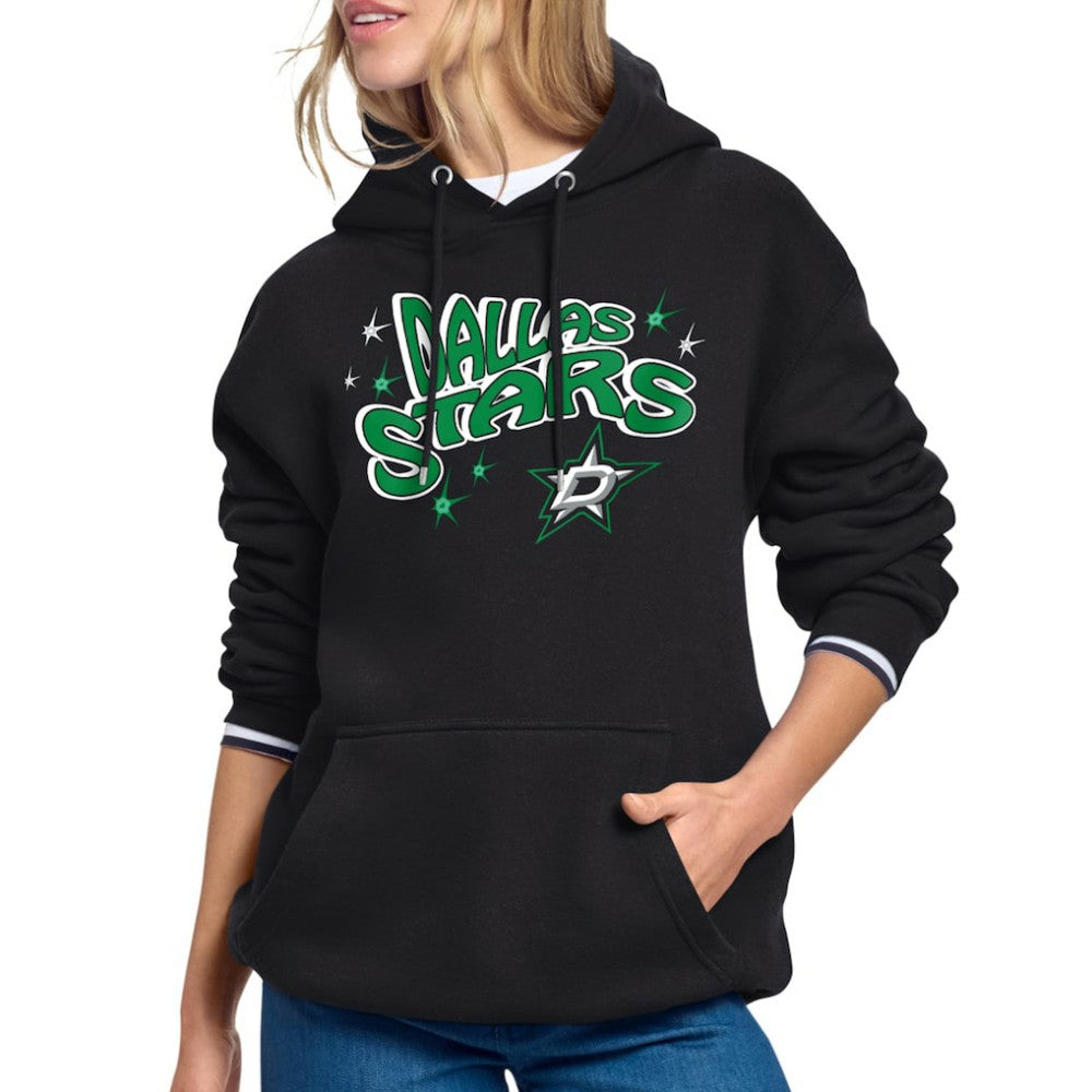 Dallas Stars Starter Women's Fireworks Fleece Hoodie - Black - NHL 203500696