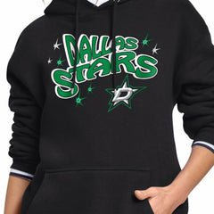 Dallas Stars Starter Women's Fireworks Fleece Hoodie - Black - NHL 203500696