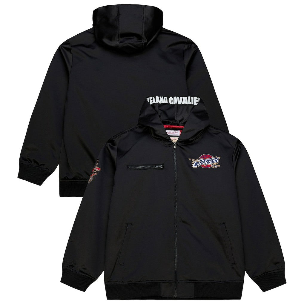 Cleveland Cavaliers Hardwood Classics Nights Walk the Tunnel Satin Bomber Full-Snap Hooded Jacket for sale Black | Mitchell & Ness Near Me