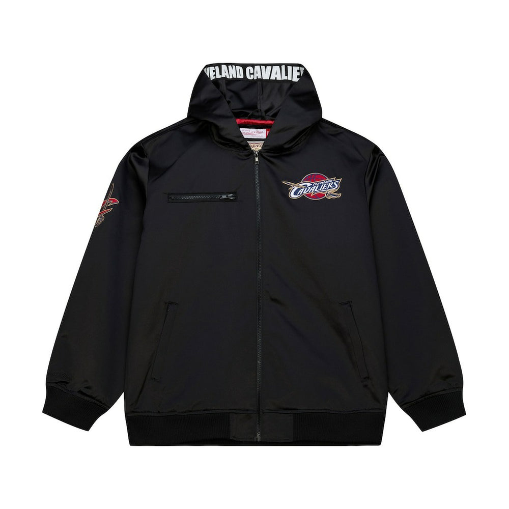Cleveland Cavaliers Hardwood Classics Nights Walk the Tunnel Satin Bomber Full-Snap Hooded Jacket for sale Black | Mitchell & Ness Near Me