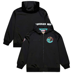 Memphis Grizzlies Hardwood Classics Nights Walk the Tunnel Satin Bomber Full-Snap Hooded Jacket Black | Mitchell & Ness online