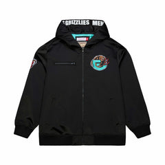 Memphis Grizzlies Hardwood Classics Nights Walk the Tunnel Satin Bomber Full-Snap Hooded Jacket Black | Mitchell & Ness online