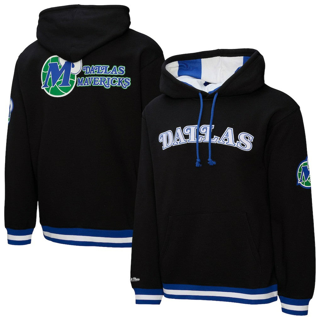 Dallas Mavericks Hardwood Classics Nights Playmaker Fleece Hoodie for sale Black | Mitchell & Ness discount