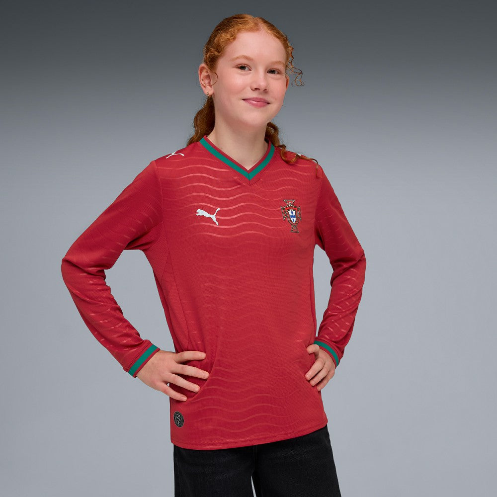 Portugal National Team Youth 2026 Home Replica Long Sleeve Jersey Red - Puma Discount